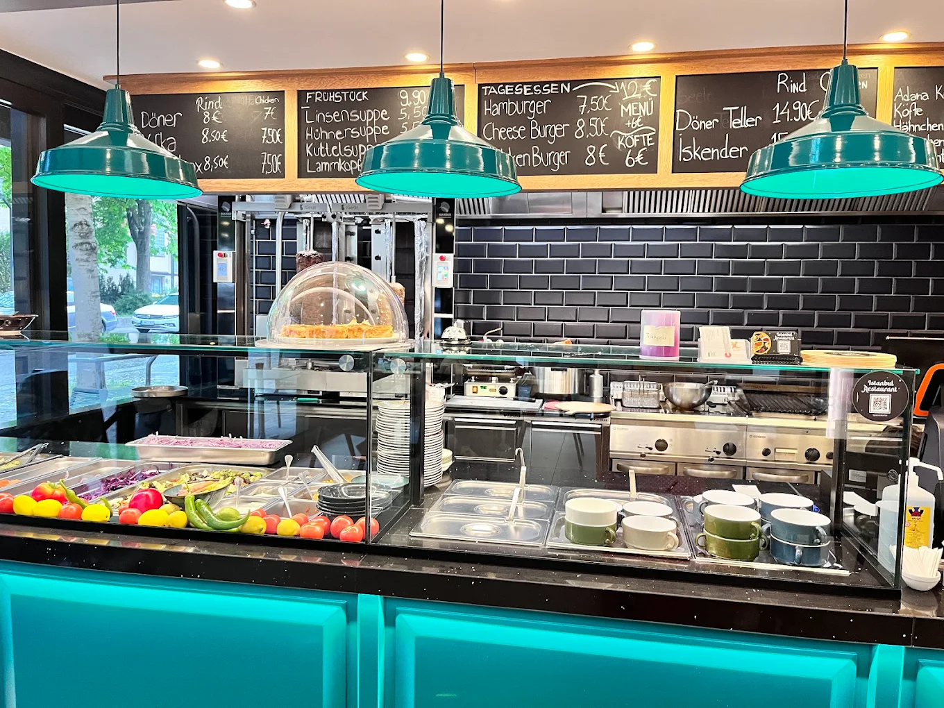 Fresh ingredients and food preparation area