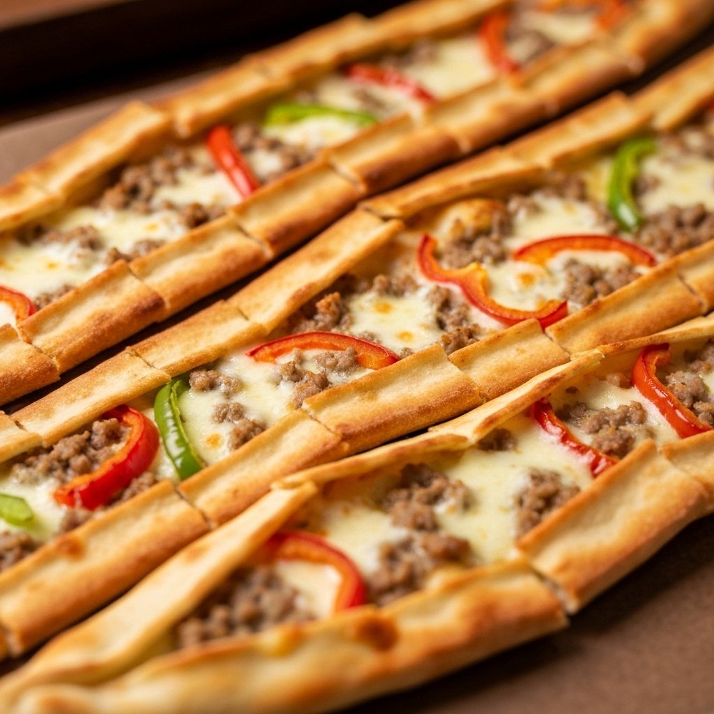 Turkish pide with toppings